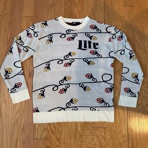 Men’s Ugly Christmas Sweater 
Miller Lite Size XL